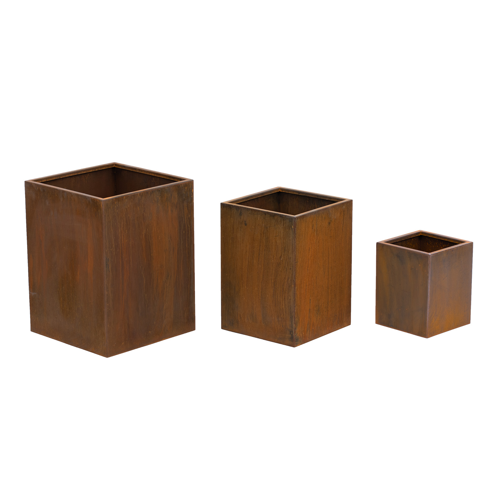 Vasos - 3 peças - aço corten - redondo - vermelho ferrugem - Royal Catering