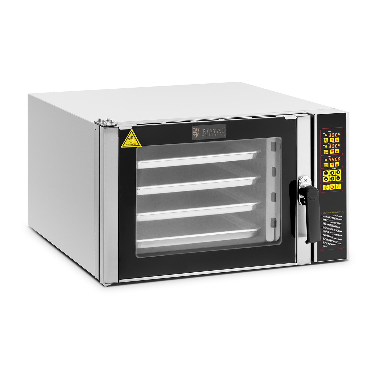 Forno de convecção - 5000 W - temporizador - função de vapor - {{número_de_bandejas_1805_temp}} bandejas