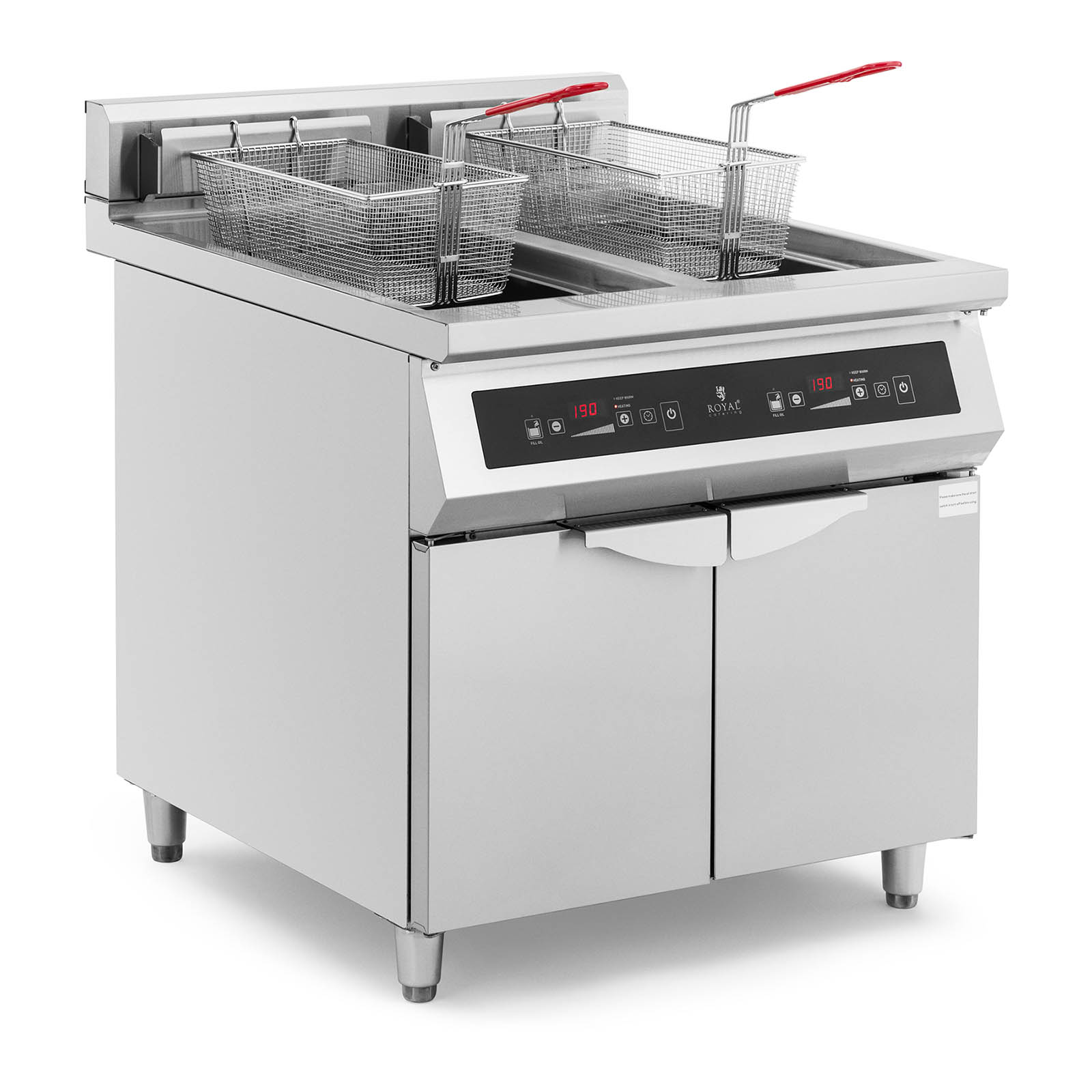 Fritadeira de indução - 2 x 30 l - 60 - 190°C - Royal Catering