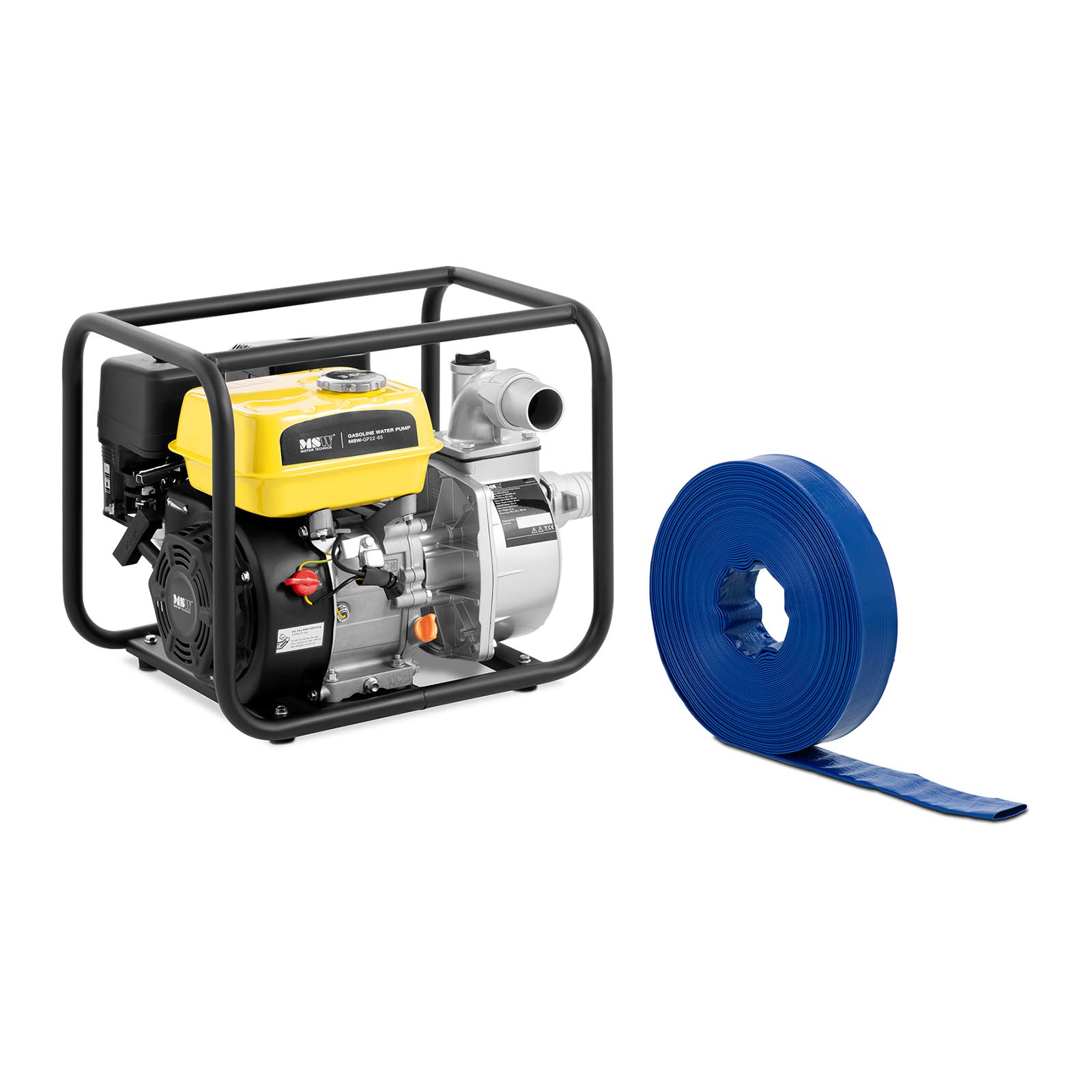 Bomba para águaa sujaa - 6,5 hp / 3600 rpm - mangueira plana - 2" - 50 m - 0 - 6 bar